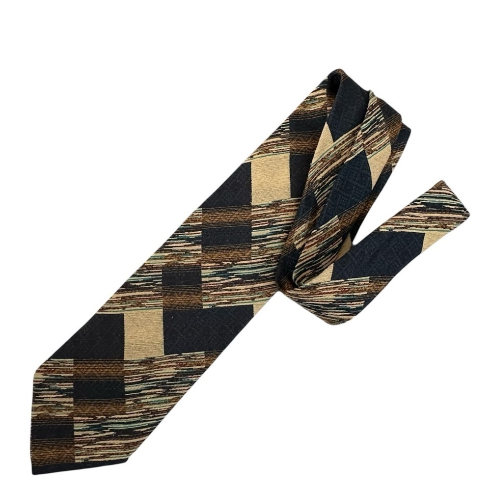 Vitaliano Luiselli Tie Navy & Cream Silk 56” X 3.75”